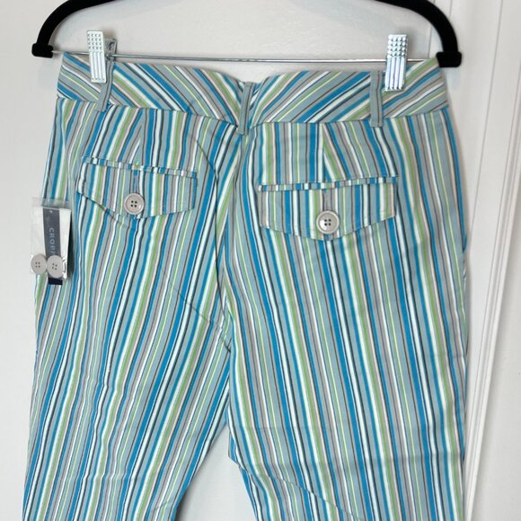 NWT IZOD striped capris 23" size 8P - multicolor pinstripe - golf stretch - Picture 6 of 10